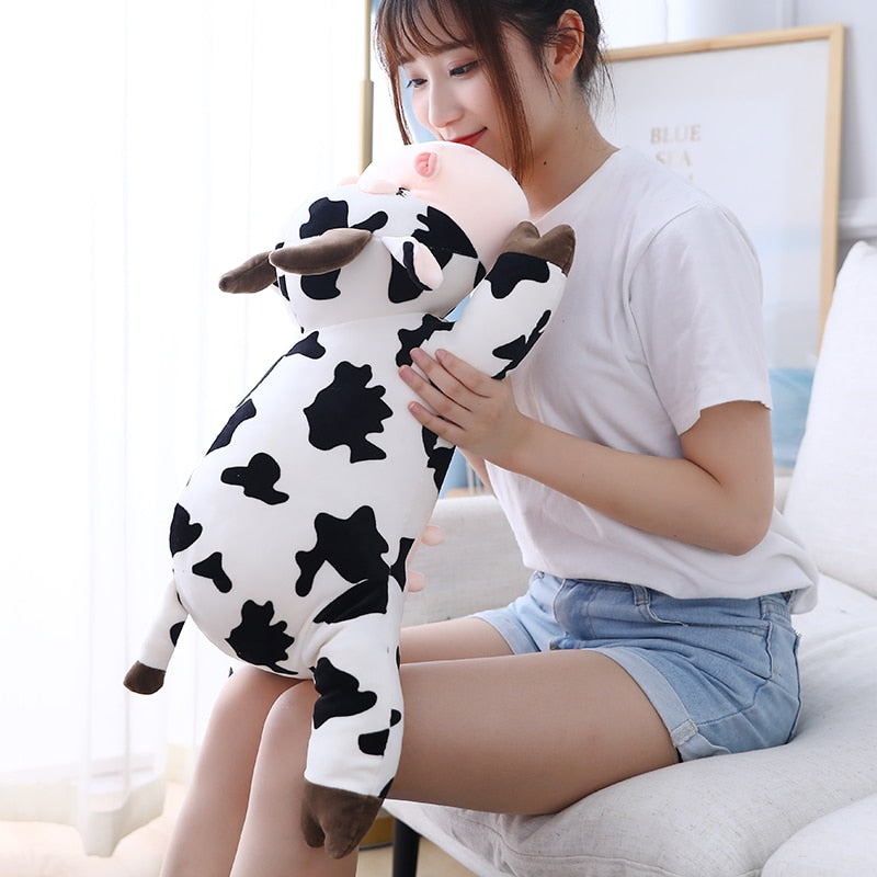 Kawaii Cow Cuddling Pillow Plush