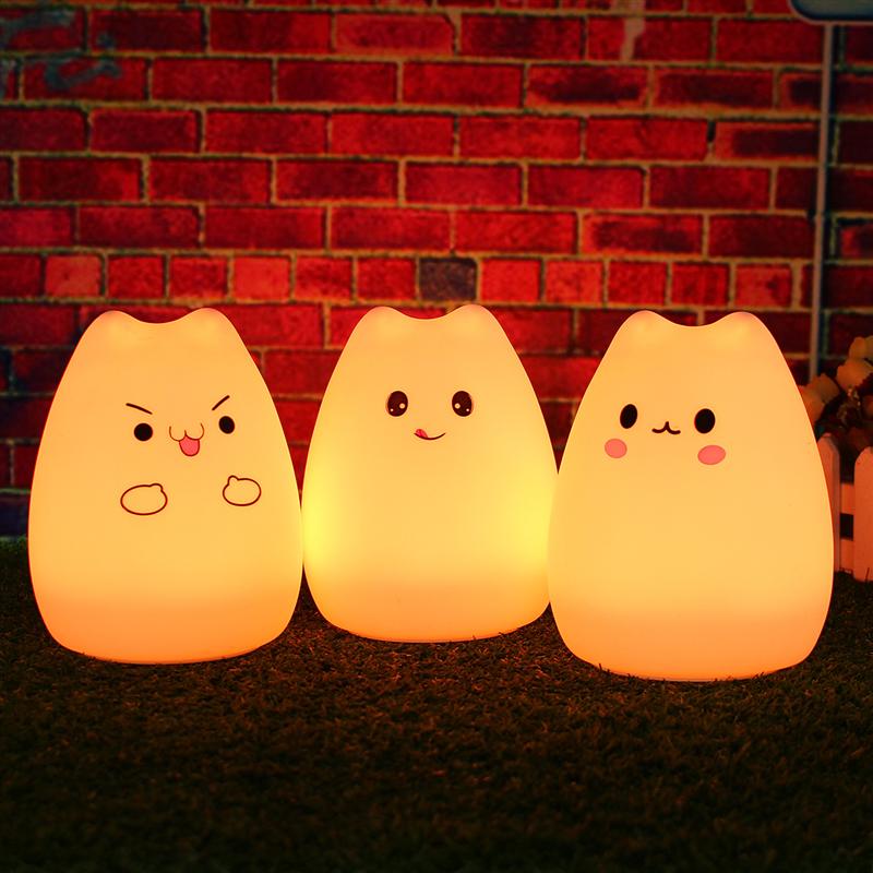 Colorful Silicone Animal Cat Night Light