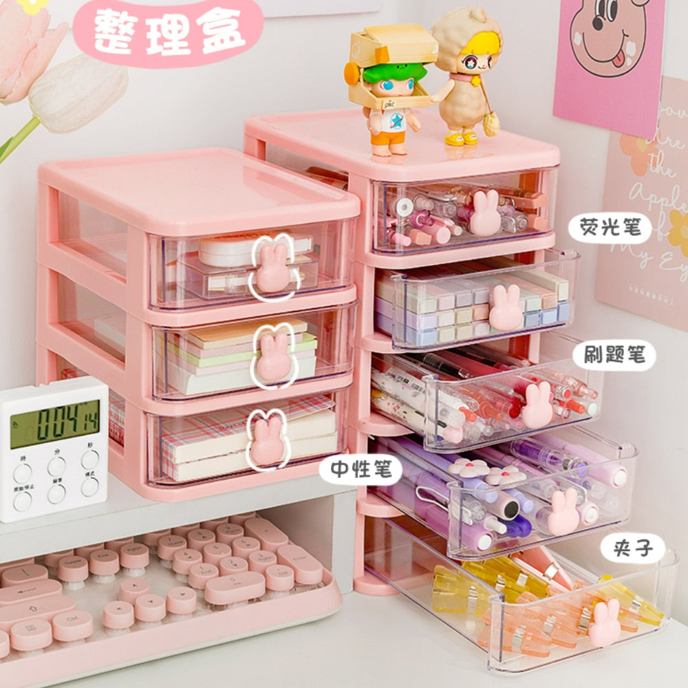 Kawaii Desktop Stationery Storage Box Organizer