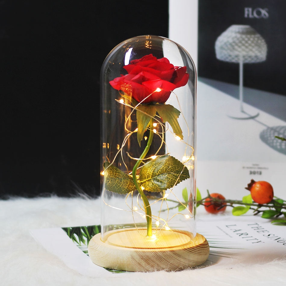 Kawaii Rose of Beauty Glass Dome