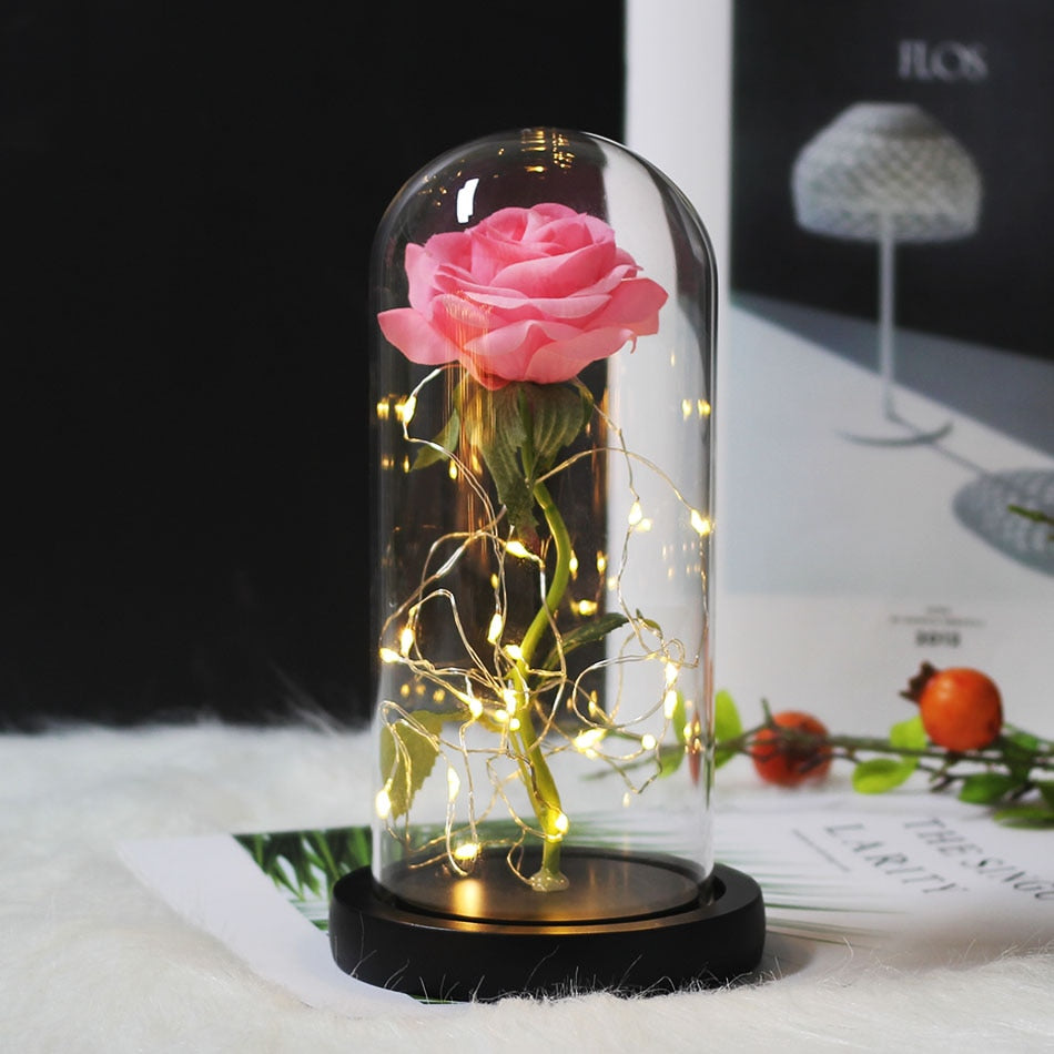 Kawaii Rose of Beauty Glass Dome
