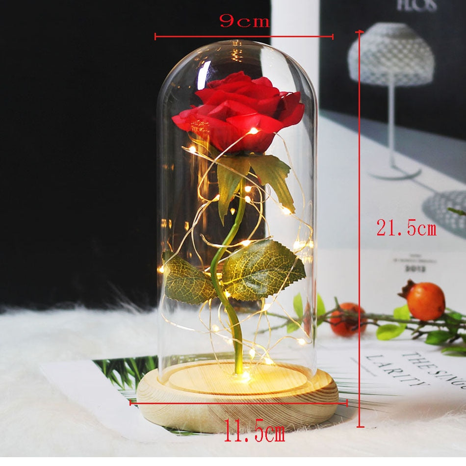 Kawaii Rose of Beauty Glass Dome