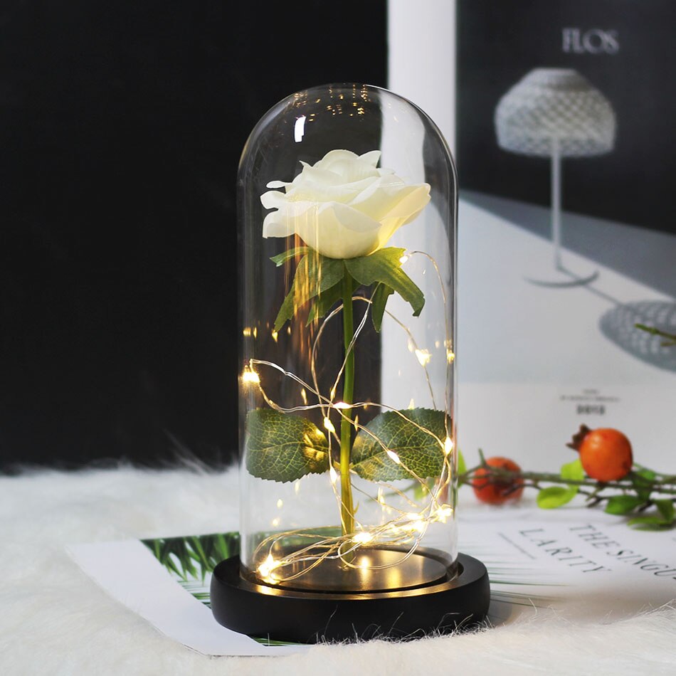 Kawaii Rose of Beauty Glass Dome
